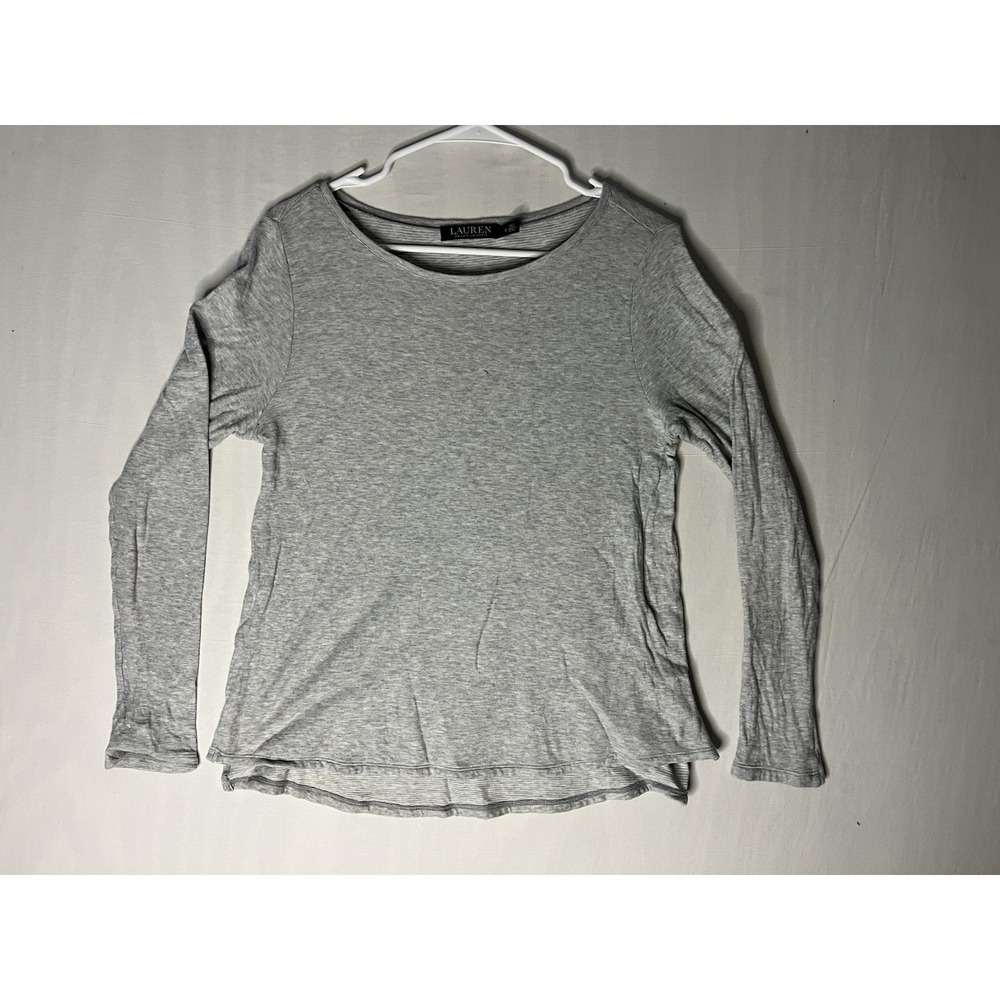 Polo Ralph Lauren Shirt Top Women's Small Size Gray Long Sleeve Pullover